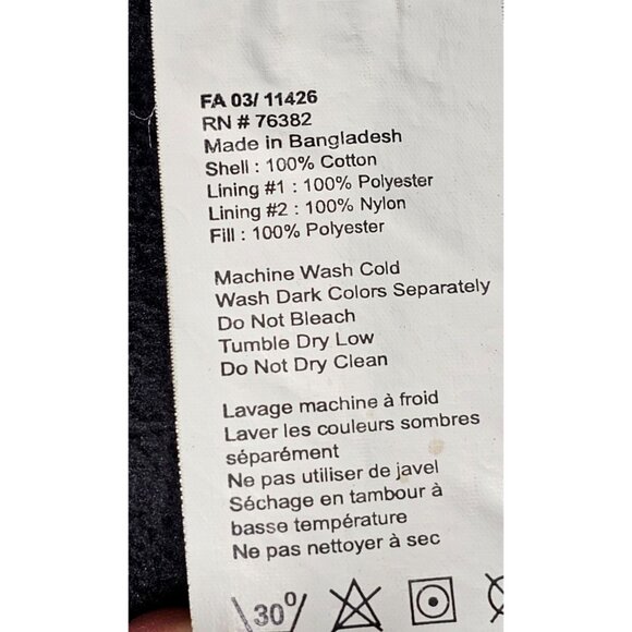 Timberland Pro Series Men XXL Black Lined Corduroy Collar Full Zip Canvas Coat - Picture 12 of 16